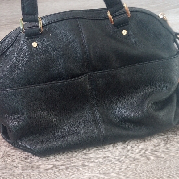 Michael Kors Black and Gold Satchel with Signature Charm - Picture 3 of 6